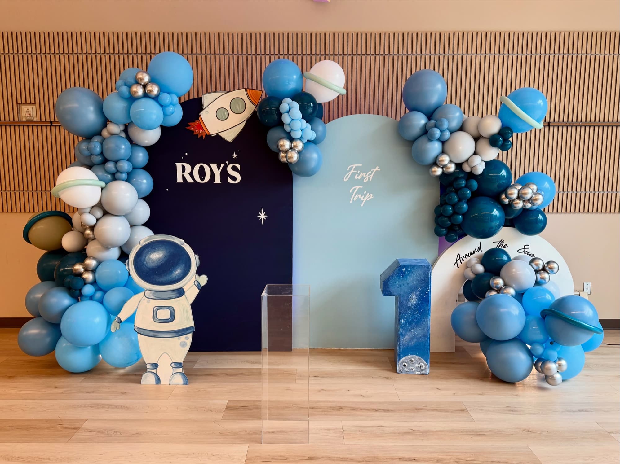 A colorful celebration installation by Events by Juna.