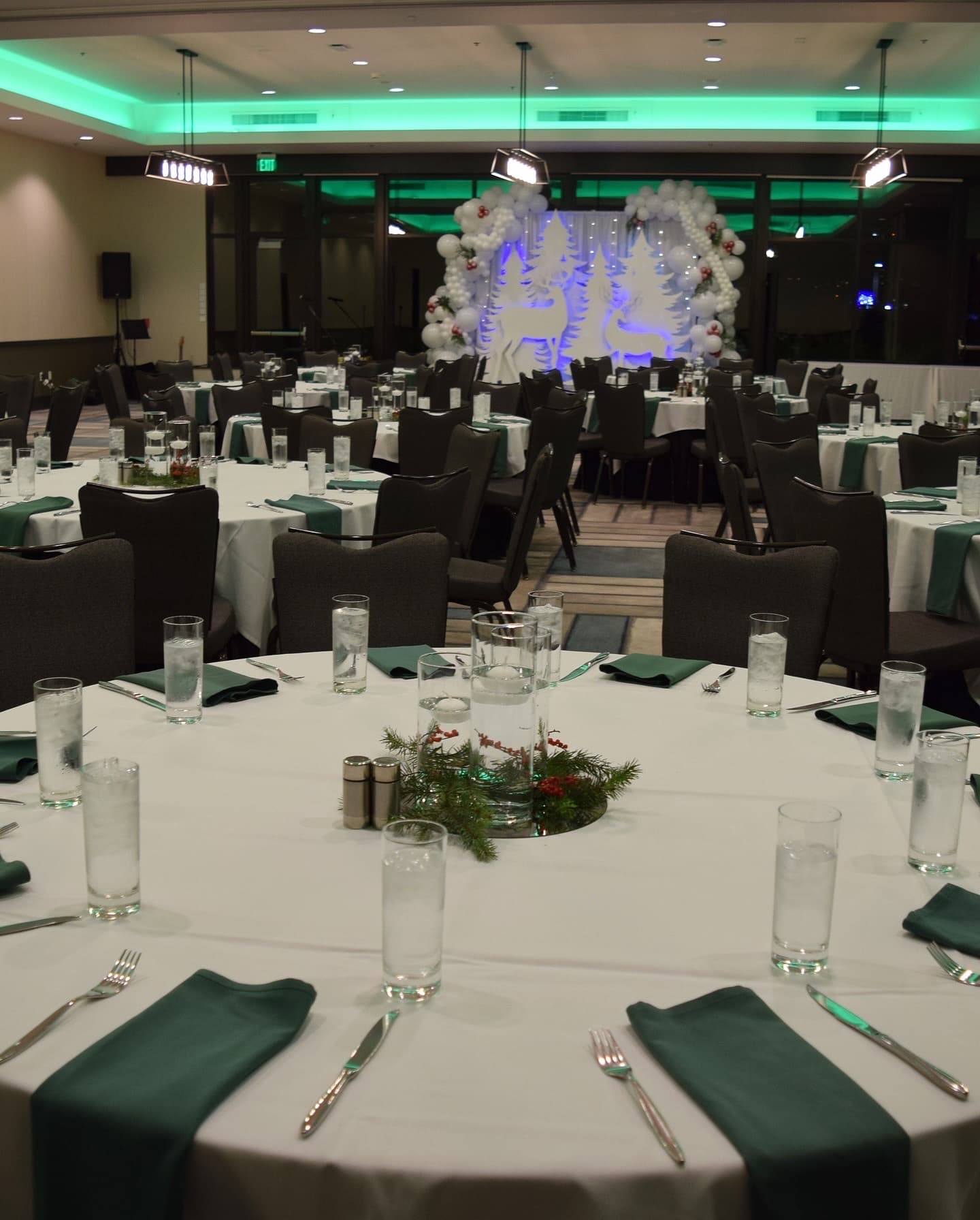 A polished corporate event installation.